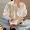 Picture of Áo sơ mi tay bồng tiểu thư, áo sơ mi KABICO thanh lịch trẻ trung 3 màu trắng, xanh hồng_z2