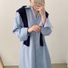 Picture of Váy sơ mi nữ dáng dài form rộng suông, đầm sơ mi nữ dài tay phong cách Hàn Quốc A22