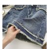Ảnh của Chân váy jean ngắn kaki cạp cao xếp ly, chân váy ngắn kiểu dáng thanh lịch phong cách_v37