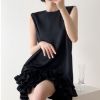 Picture of Đầm nữ dáng suông phồi bèo cao cấp, đầm tiểu thư màu đen nữ tính sát nách _m13