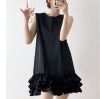 Picture of Đầm nữ dáng suông phồi bèo cao cấp, đầm tiểu thư màu đen nữ tính sát nách _m13