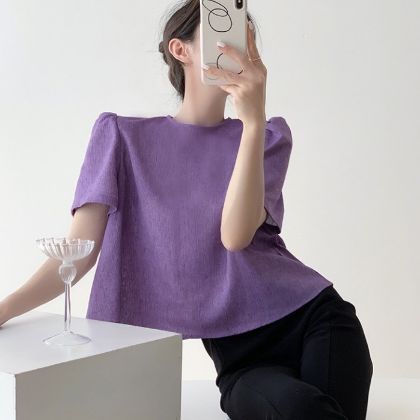 Ảnh của Áo Tay lỡ KABICO.LADEIS cổ tròn, màu trơn phong cách Hàn Quốc_M9