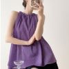 Picture of Áo cổ yếm xếp ly sexy, áo KABICO.LADIES màu tím dáng ngắn phong cách_M10