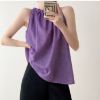 Picture of Áo cổ yếm xếp ly sexy, áo KABICO.LADIES màu tím dáng ngắn phong cách_M10