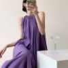 Picture of Đầm xuông sắt nacshphong cách Hàn Quốc, đầm maxi hai dây đi biển dành cho mua hè_m7