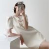 Picture of Đầm chữ A dáng ngắn, đầm tay lỡ đính nơ tiểu thư thời trang mua hè dành cho nữ_m6