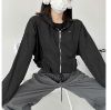 Picture of Áo gió nữ nhiều màu có mũ dài tay hai lớp, áo gió KABICO khoác ngoài dáng coptop dây rút phong cách_G16