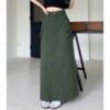 Picture of Chân váy jean nữ dáng dài cap cao dáng dài phong cách, chân váy KABICO túi hộp xẻ trước_A40